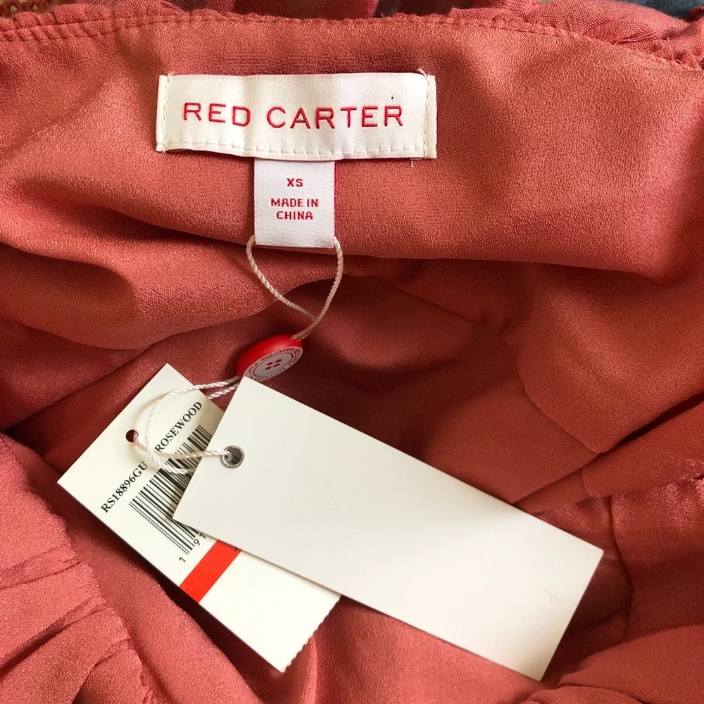 NWT Red Carter Ruffled Mini Dress XS - Picture 4 of 4